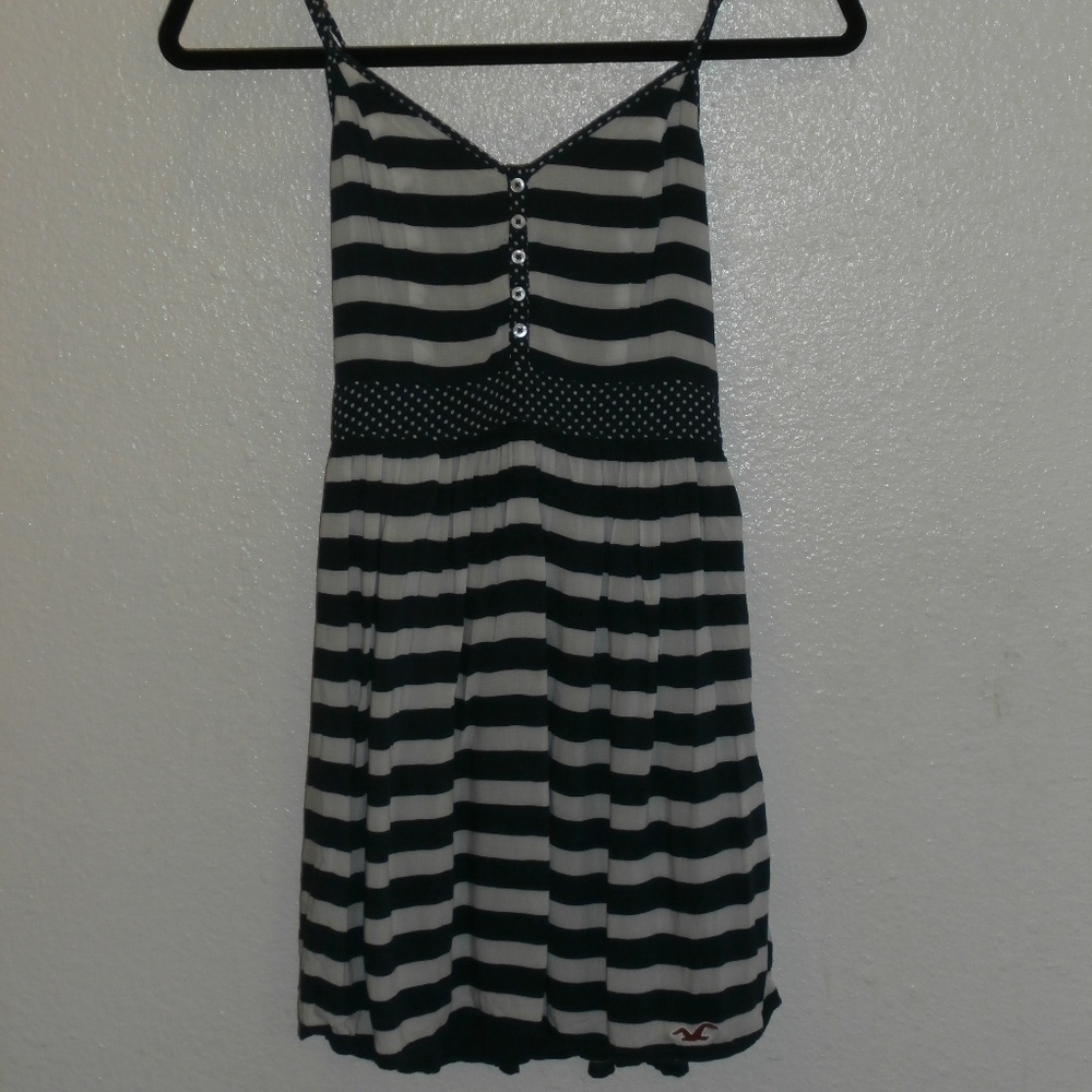 Hollister Navy Dress women's dress Striped